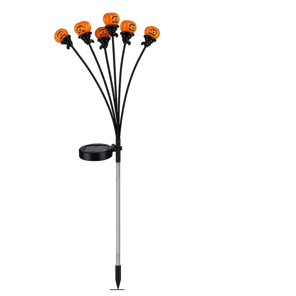 Trendbay Red 1PC 6-Head Halloween Solar Pumpkin Garden Lights