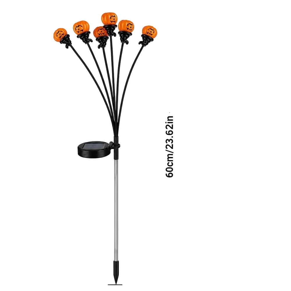 Trendbay Red 1PC 6-Head Halloween Solar Pumpkin Garden Lights