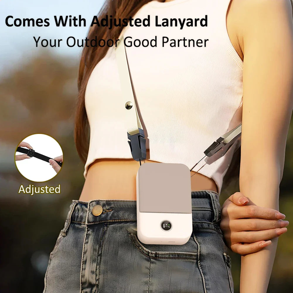 Trendbay Portable Waist & Neck Fan – 2000mAh Bladeless USB Mini Cooling Fan