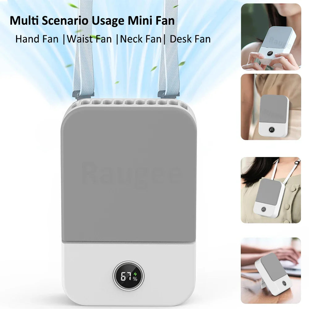 Trendbay Portable Waist & Neck Fan – 2000mAh Bladeless USB Mini Cooling Fan