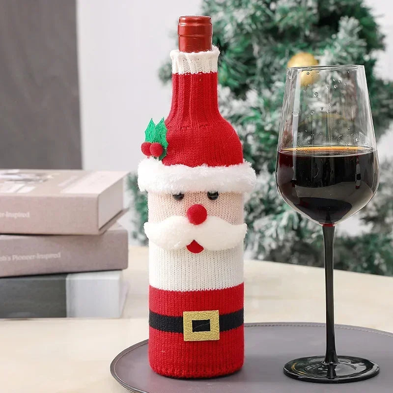 Trendbay Santa Claus Christmas Wine Bottle Cover 10×27 cm Festive Bottle Bag