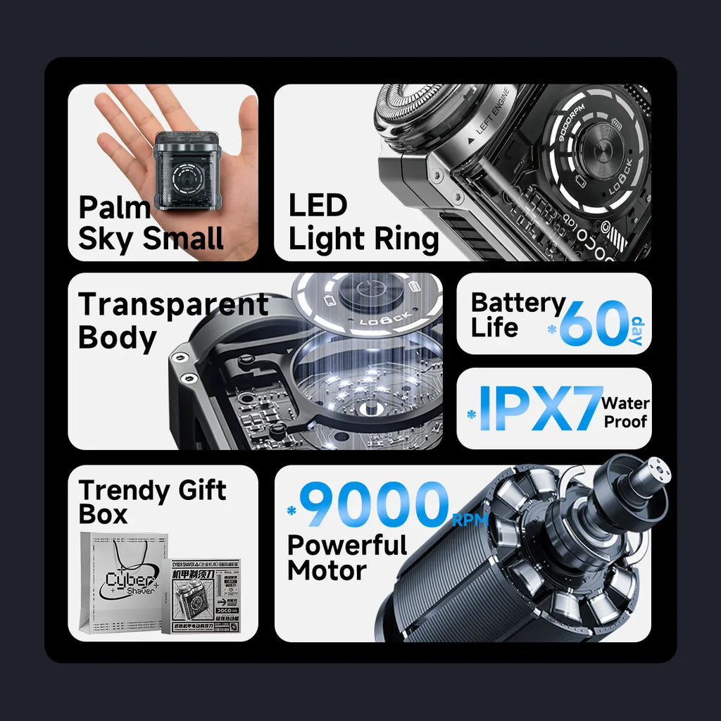 Trendbay Mini Electric Shaver Magnetic Double-Head