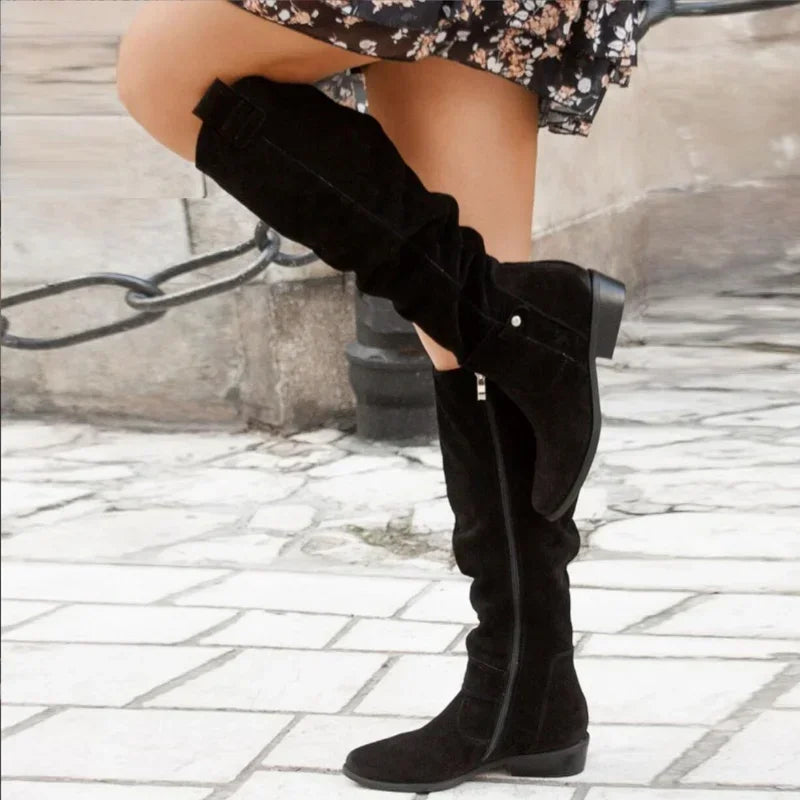 Trendbay Women's Suede Knee-High Boots