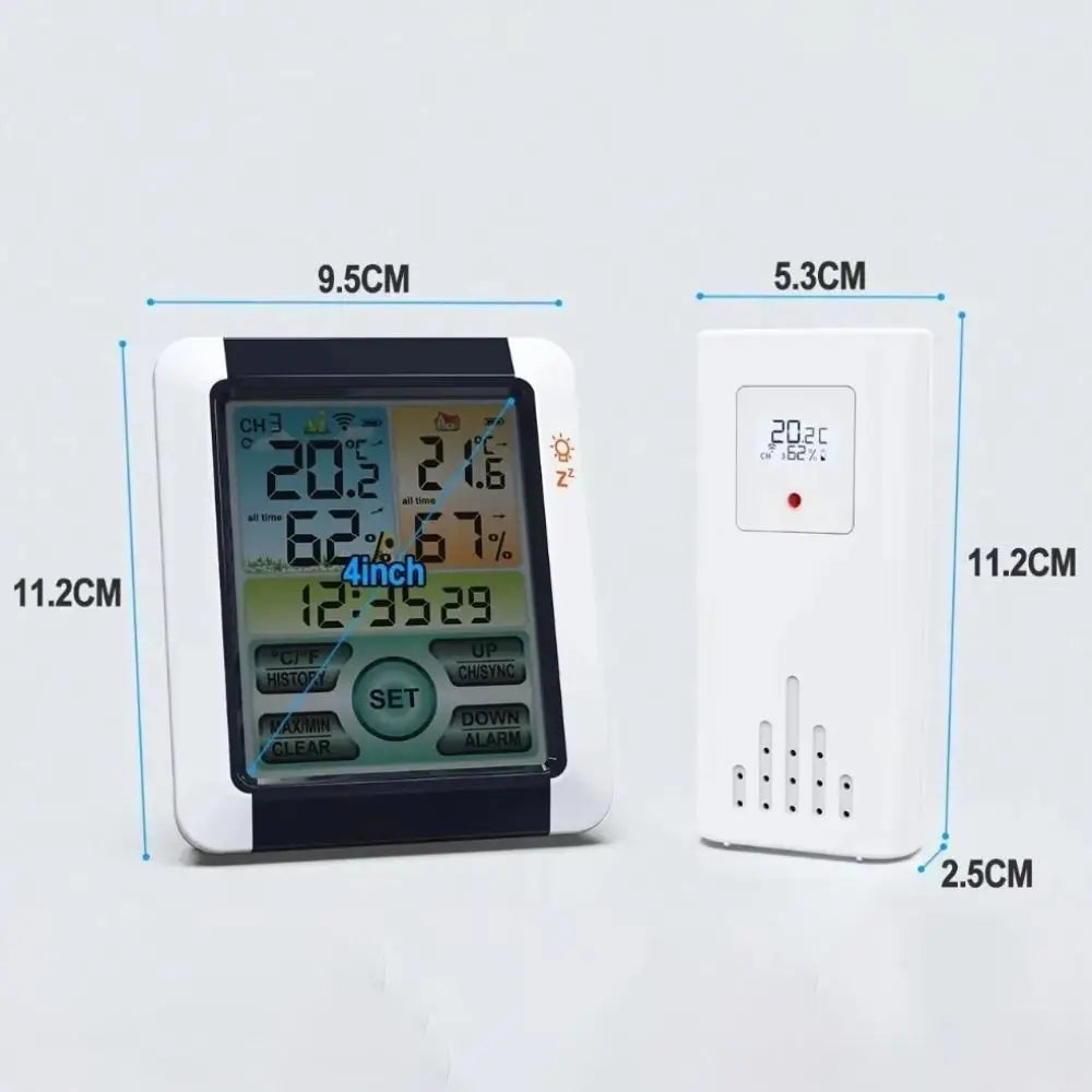 Trendbay Digital Weather Station – Wireless Temp & Humidity Meter with Touch Display