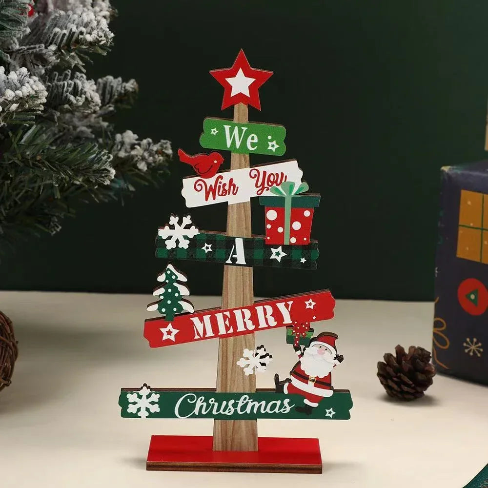 Trendbay Runto Wooden Christmas Tree Ornament for Desk Decor
