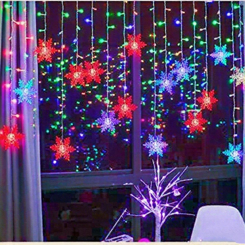 Trendbay 3.2M Warm White LED Snowflake Curtain Lights