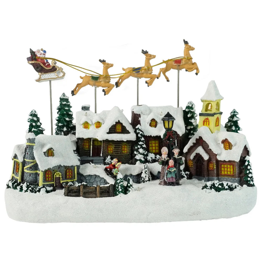 Trendbay Lighted Christmas Music House with Flying Deer