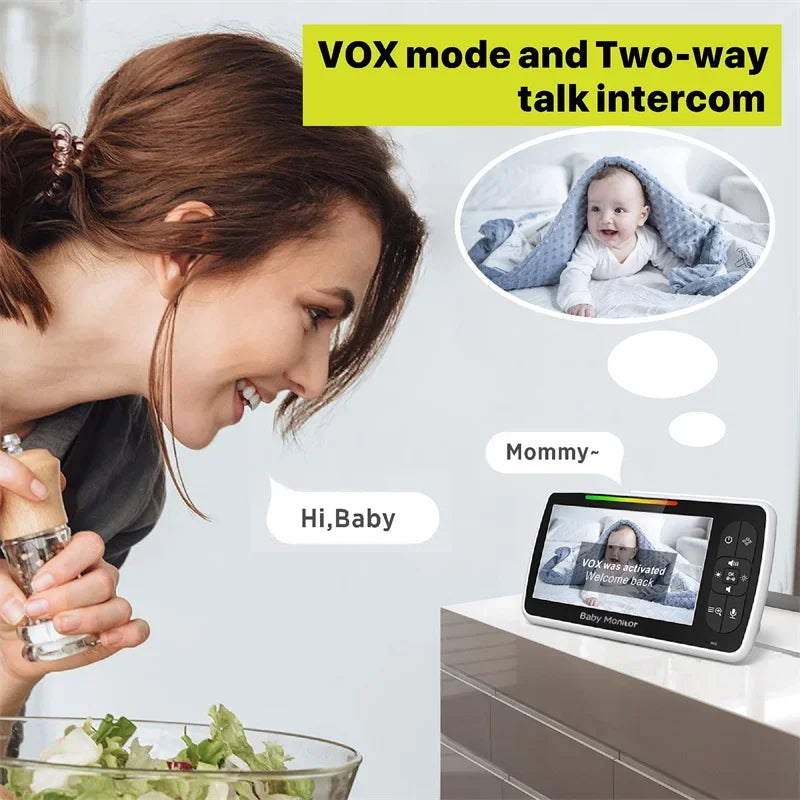 Trendbay 5" Video Baby Monitor with Pan-Tilt-Zoom Camera“ Two-Way Talk & Night Vision