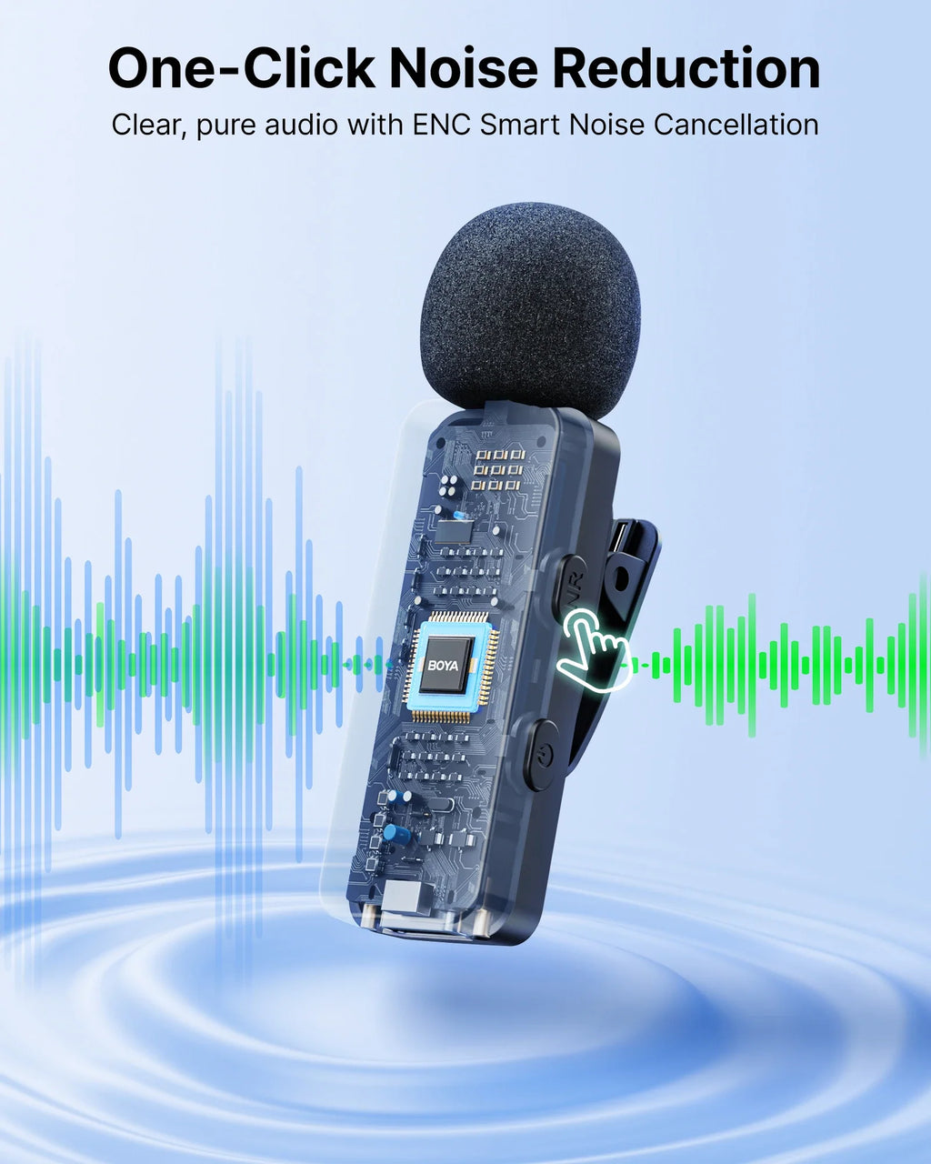 Trendbay Wireless Lavalier Microphone Noise Cancelling Rechargeable