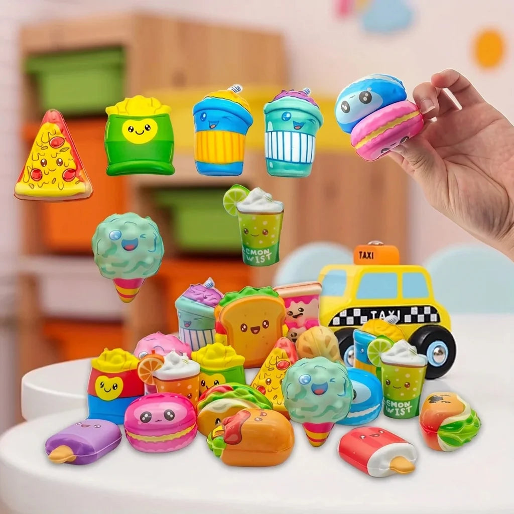 Trendbay 12pcs Mini Slow-Rising Squishy Toy Set Random Food & Fries