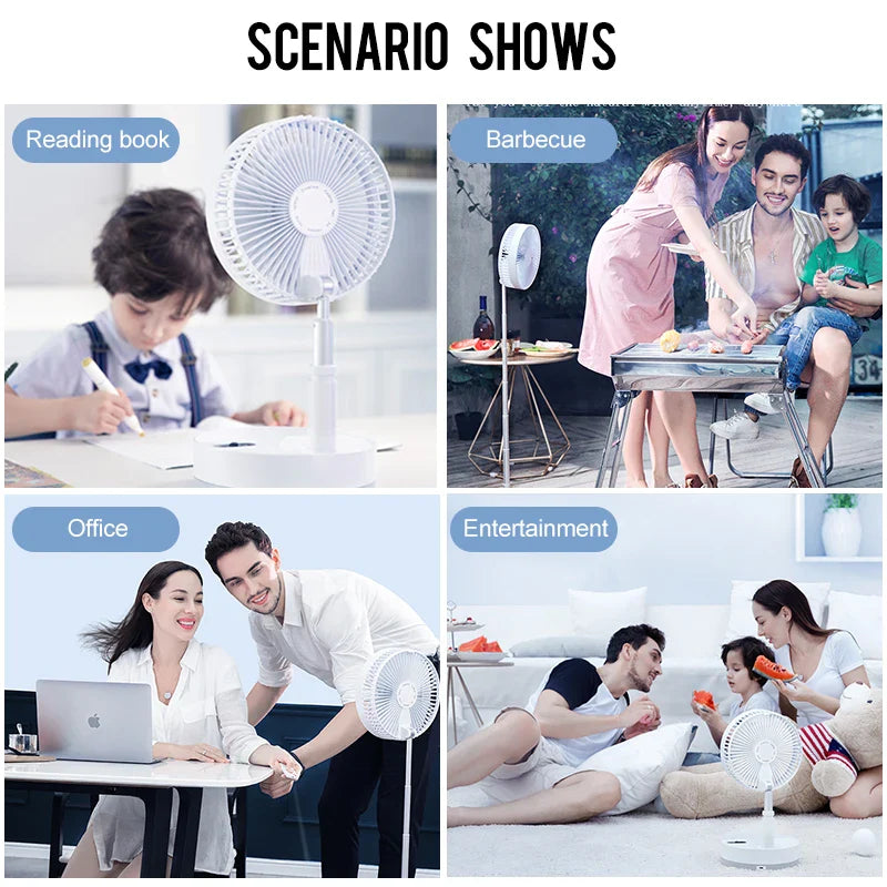 Trendbay 10800mAh Folding Portable Fan with USB Charging