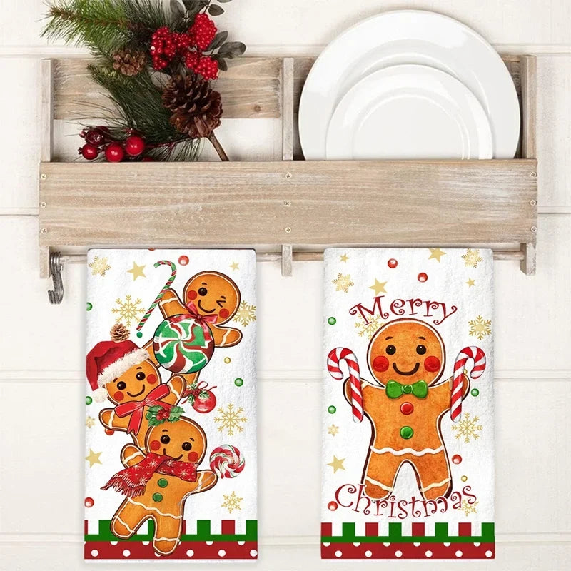 Trendbay 2-Piece Christmas Gingerbread Man Kitchen Towel Set