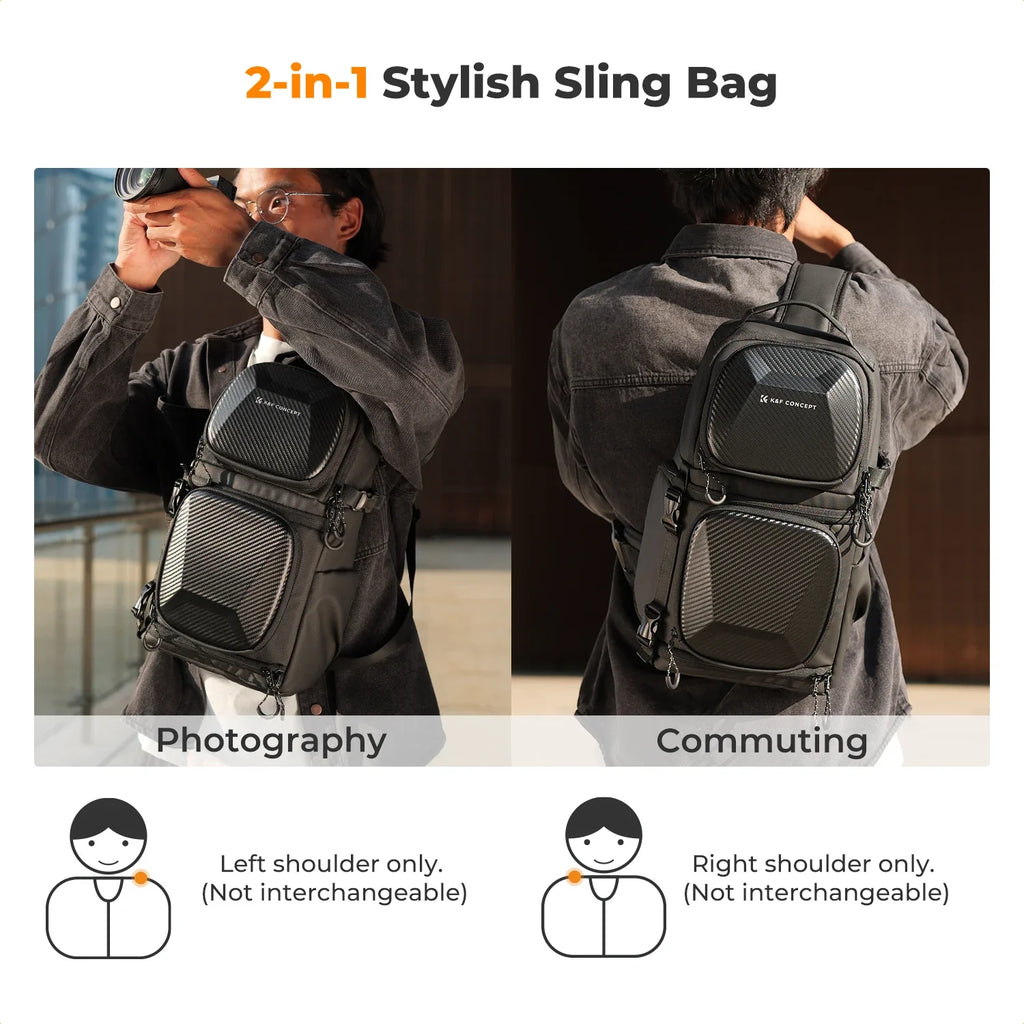 Trendbay 10L Hardshell Camera Sling Bag – Waterproof Crossbody Backpack for DSLR & Mirrorless Cameras
