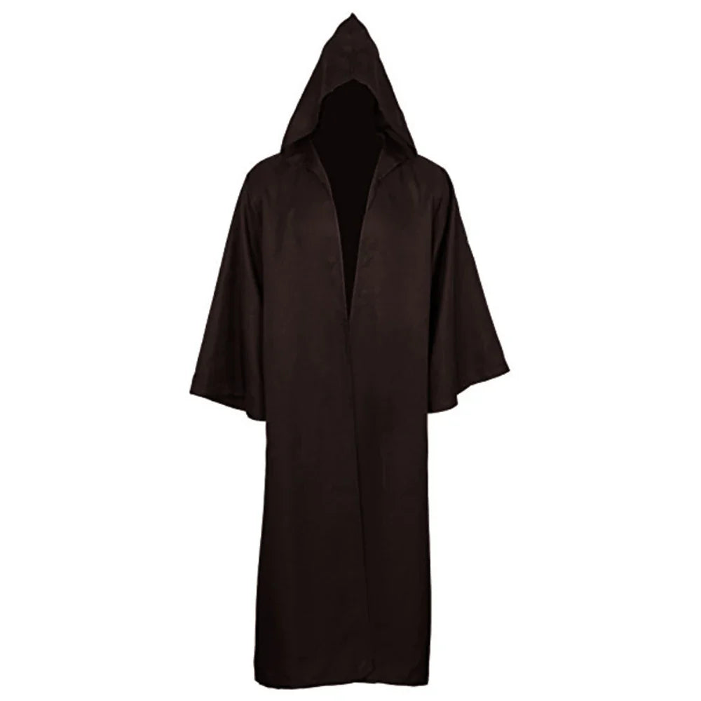 Trendbay Masquerade Black Hooded Cloak – Long Unisex Witch Robe