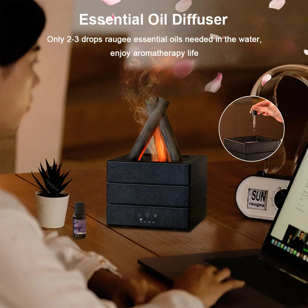Trendbay Flame Aroma Diffuser – Mini Humidifier with Essential Oil & Night Light