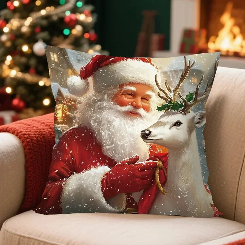 Trendbay Christmas Throw Pillow Cover Set of 4 Decorative Pillowcases