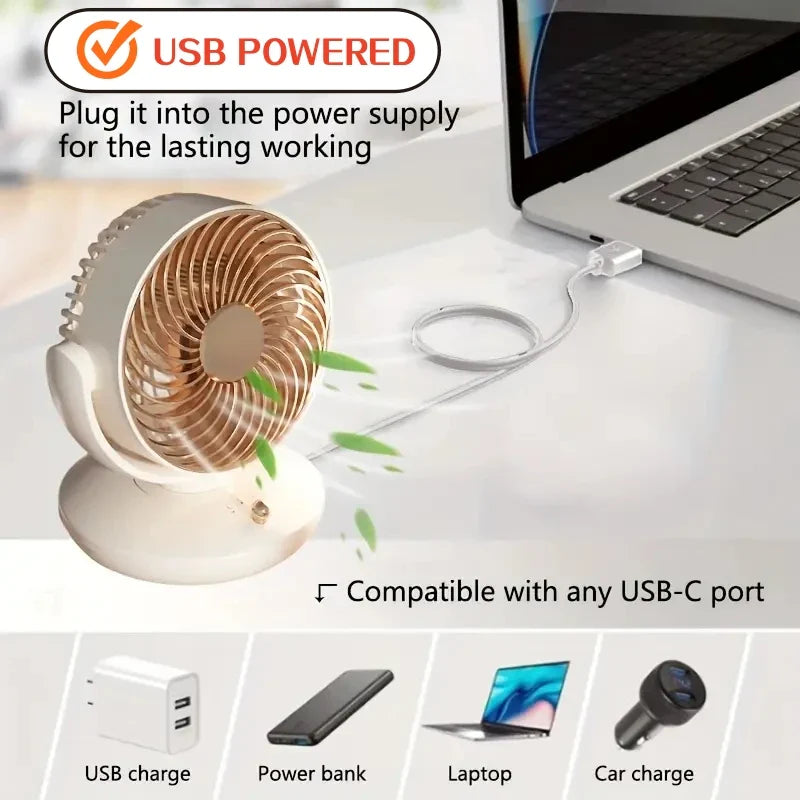 Trendbay 6-Inch USB Plug-In Desktop Fan