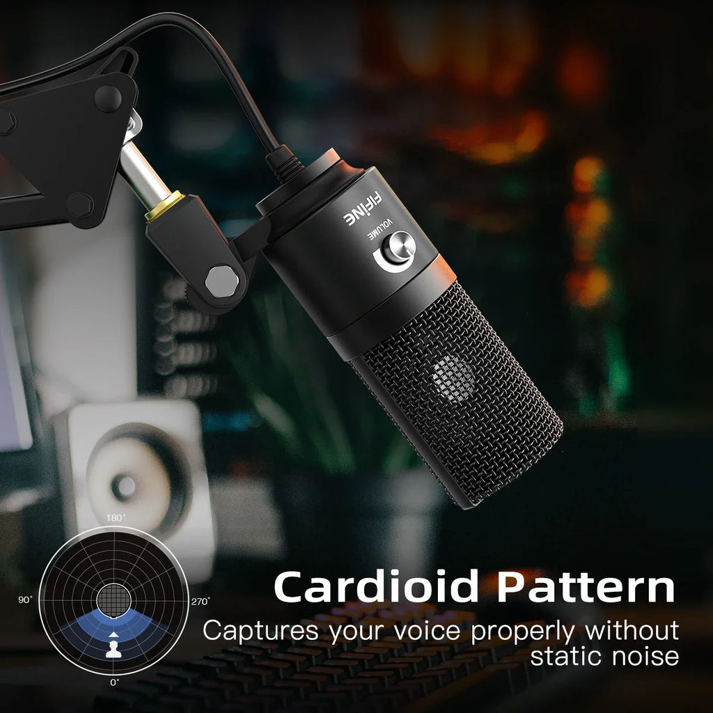 Trendbay USB Condenser Microphone with Gain Control Metal Recording Mic
