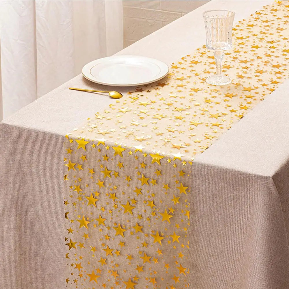 Trendbay Glitter Star Metallic Table Runner 28 × 275 cm