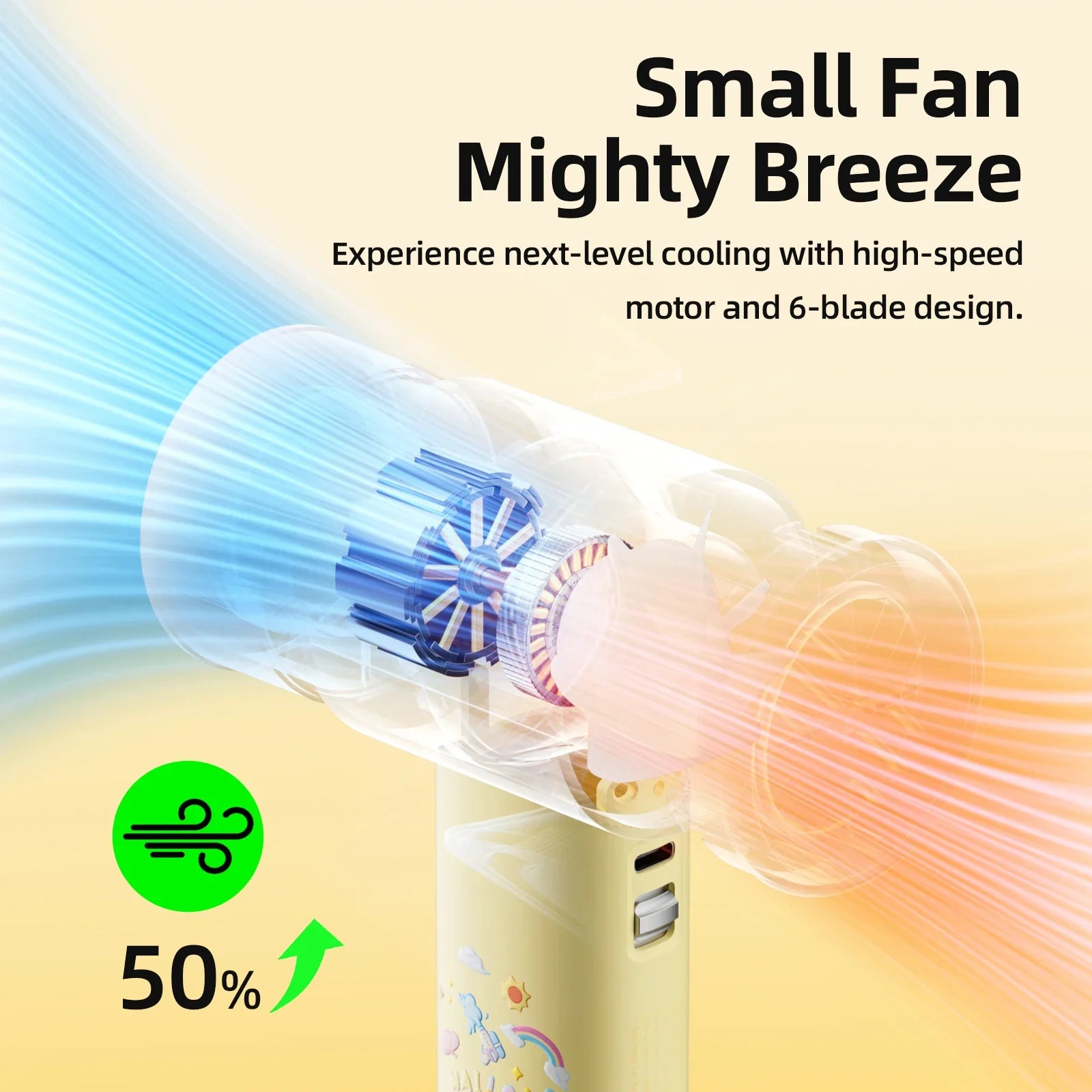 Trendbay Mini High-Speed Rechargeable Handheld Fan