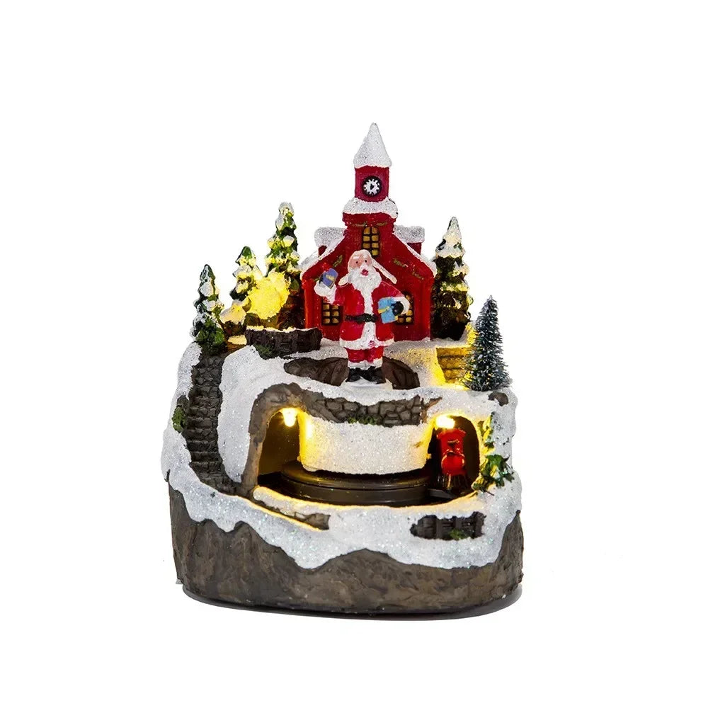 Trendbay Christmas Village House Set with Rotating Train