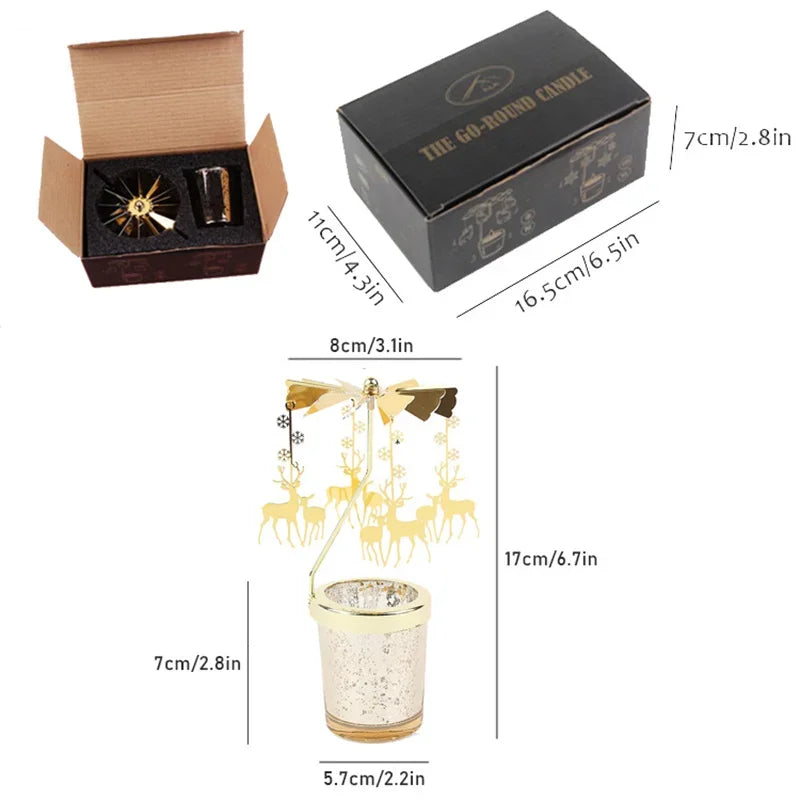 Trendbay Gold Moon Cat Rotating Candle Holder 17×8CM Metal