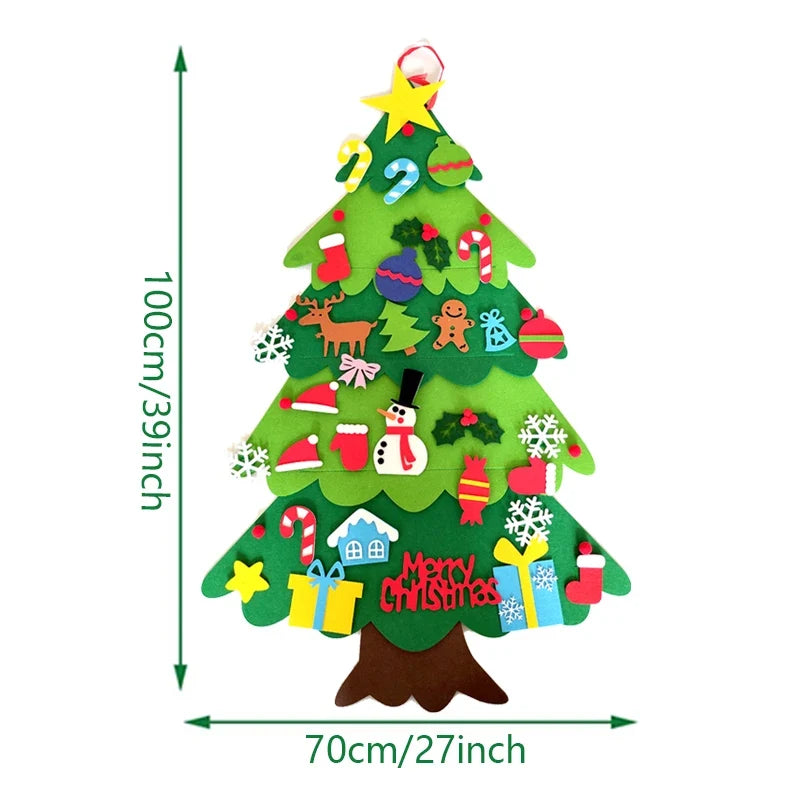 Trendbay 1M DIY Felt Christmas Tree with 32-Piece Ornament Set