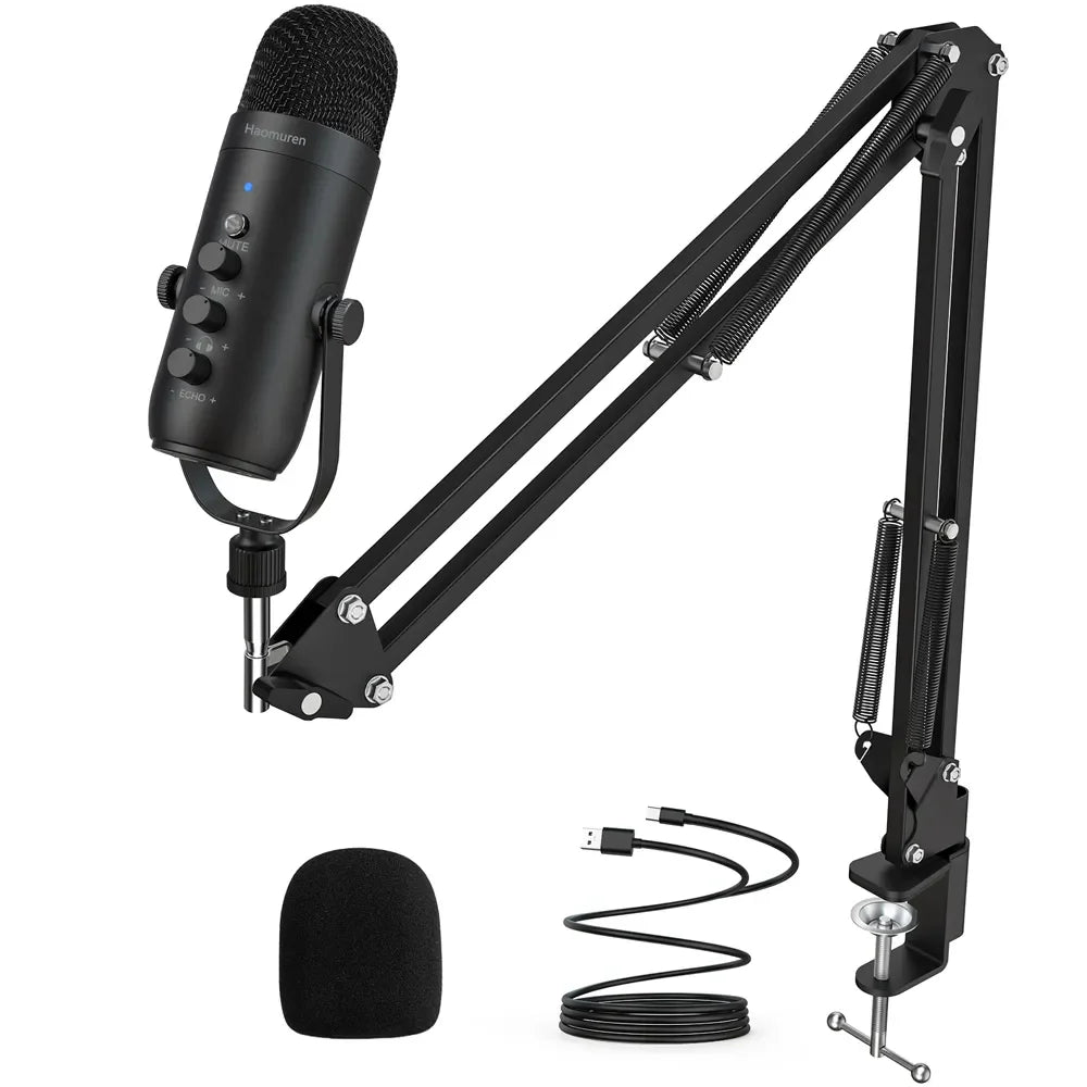 Trendbay USB Streaming Microphone Kit Cardioid Condenser with Boom Arm