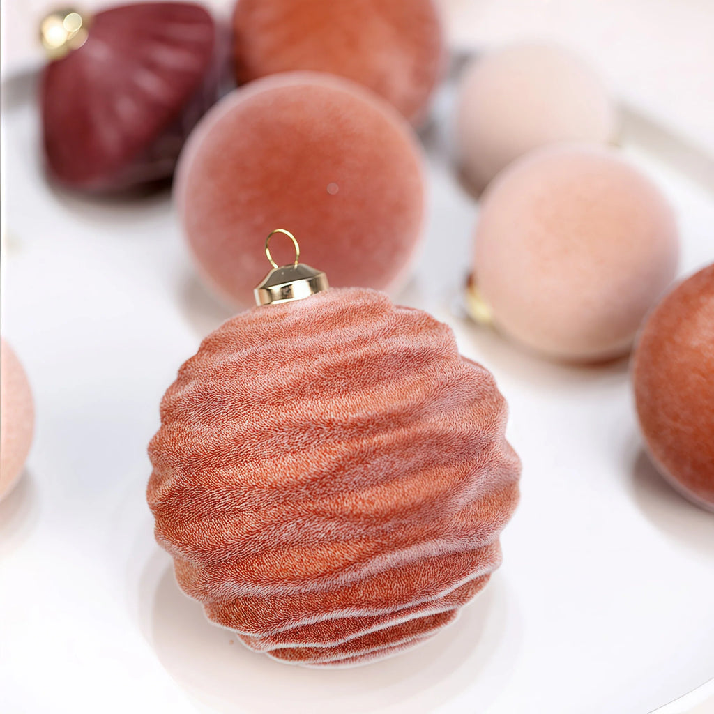 Trendbay 35PCS Flocked Velvet Christmas Ball Ornament Set