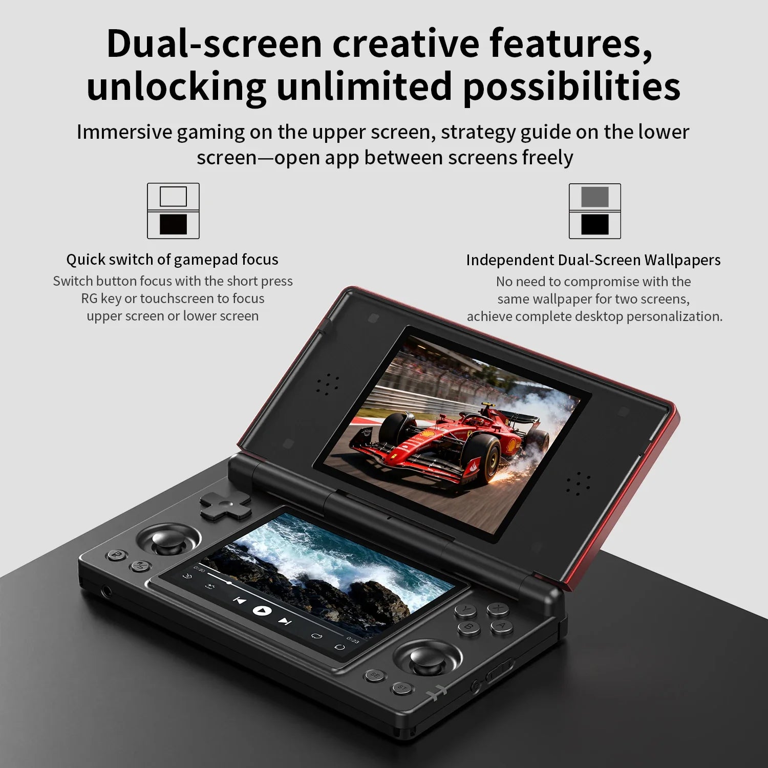 Trendbay Dual-Screen Android Handheld Game Console (4K GAMES)