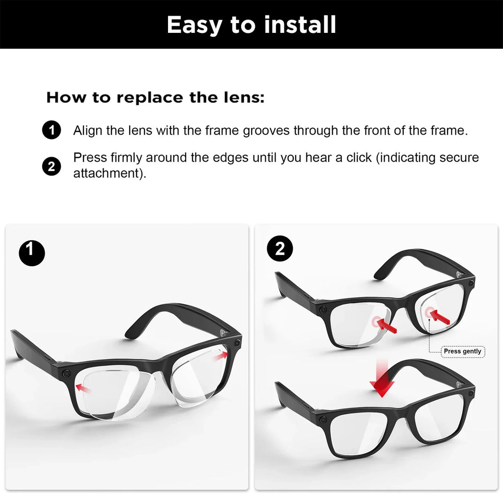 Trendbay Photochromic Polarized Replacement Lenses for Meta Wayfarer Gen 1 & Gen 2 Smart Glasses