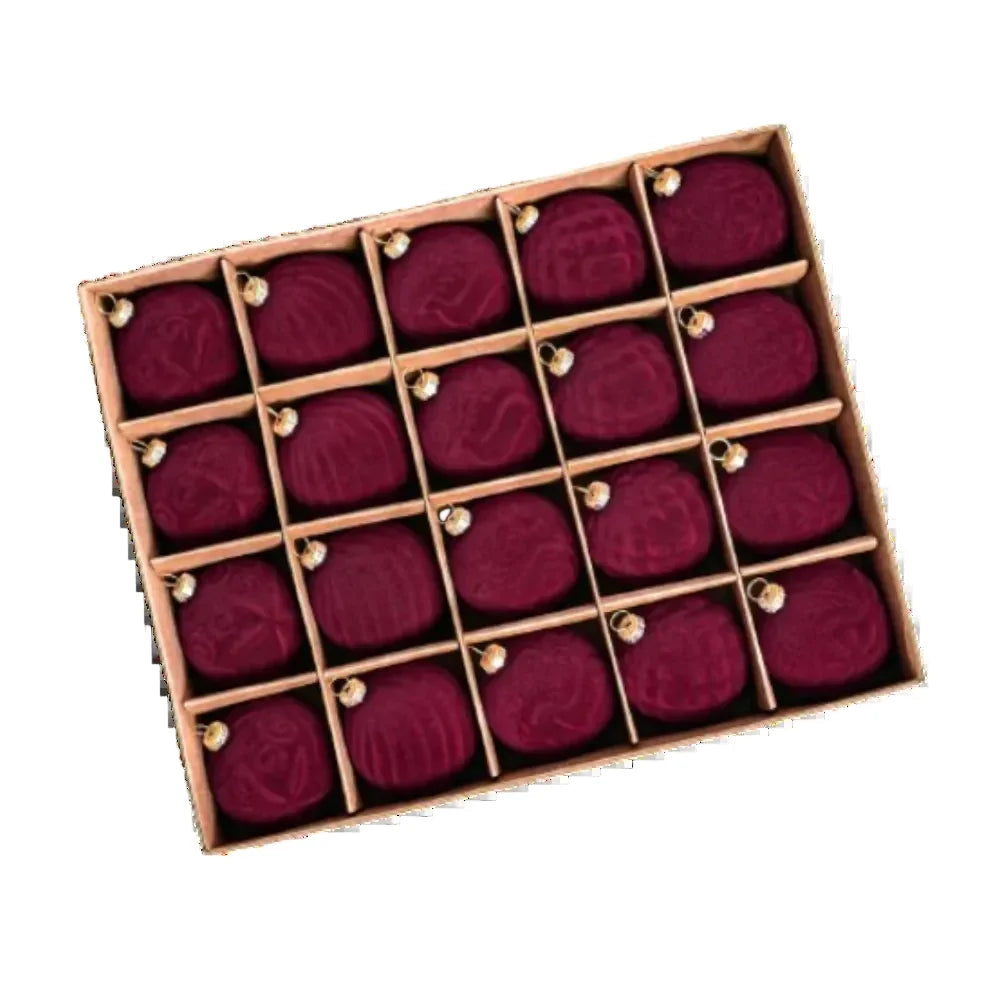 Trendbay 20PCS Flocked Velvet Christmas Ball Ornament Set