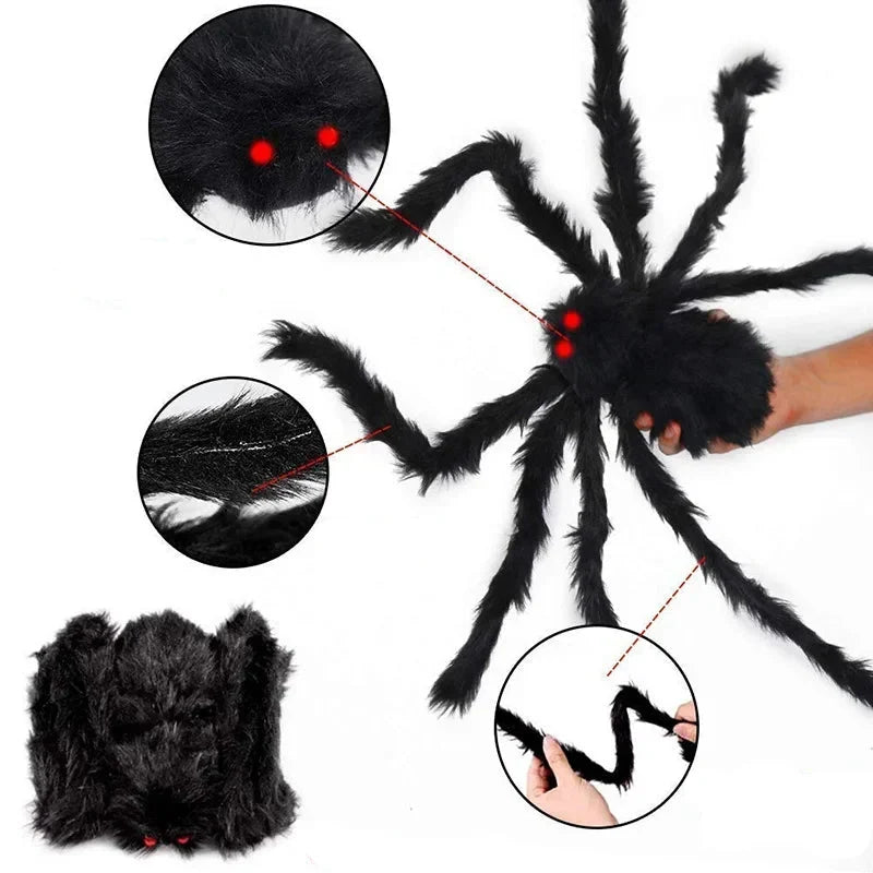 Trendbay 200cm Extra Large Plush Black Spider Lightweight Halloween Horror Prop