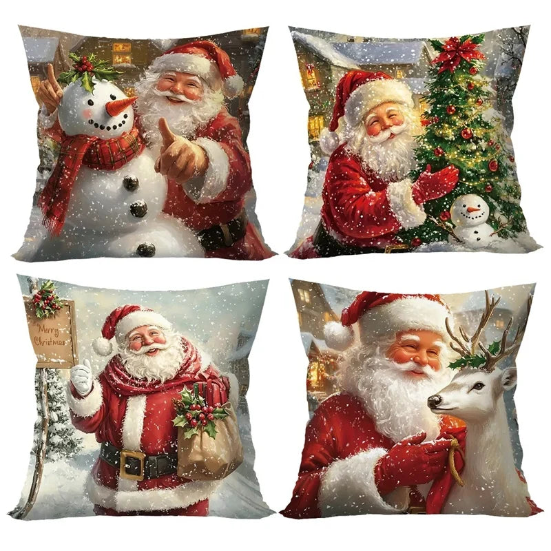 Trendbay Christmas Throw Pillow Cover Set of 4 Decorative Pillowcases