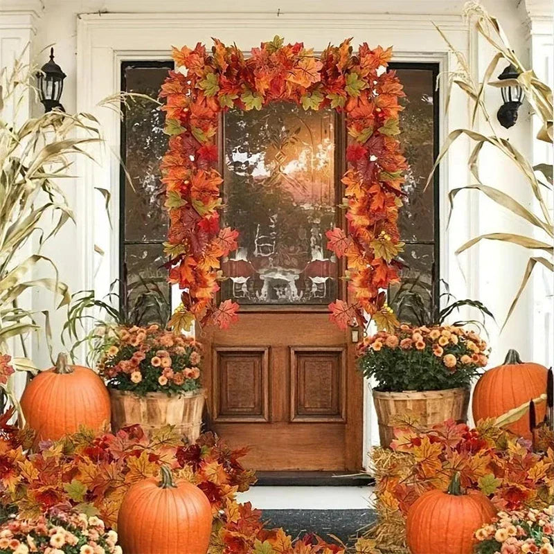 Trendbay 2M Artificial Fall Maple Leaf Garland - 78in Autumn Leaves Vine