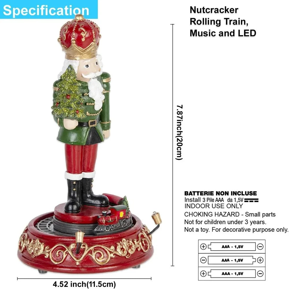 Trendbay Christmas Nutcracker Music Box with Rotating Train