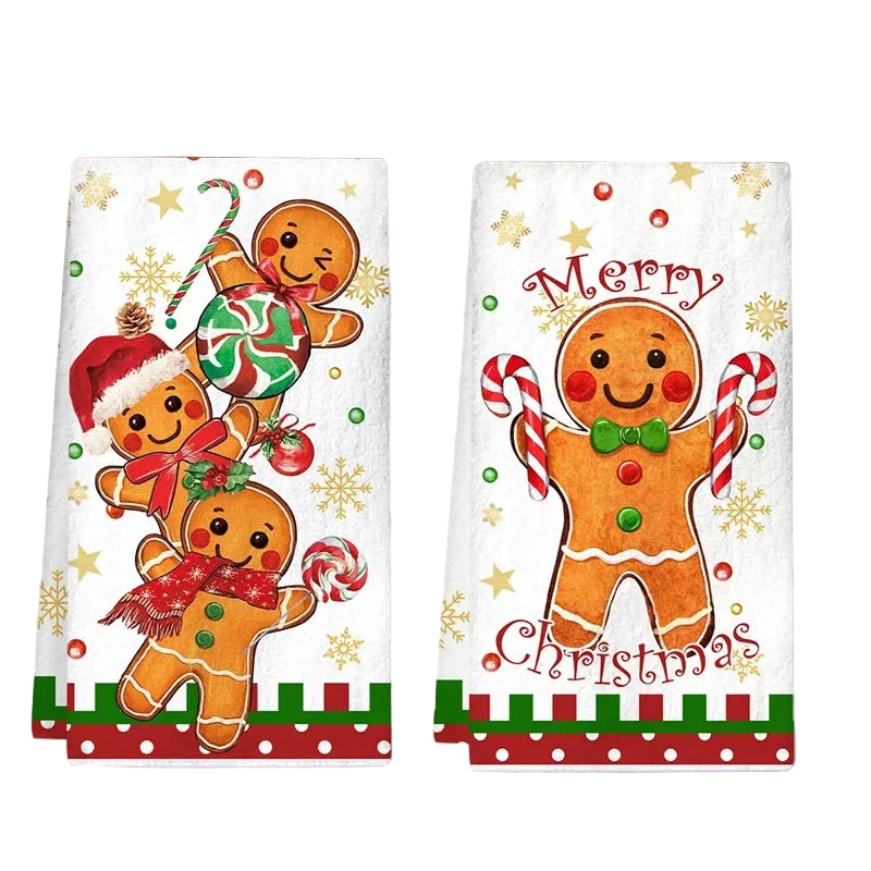Trendbay 2-Piece Christmas Gingerbread Man Kitchen Towel Set