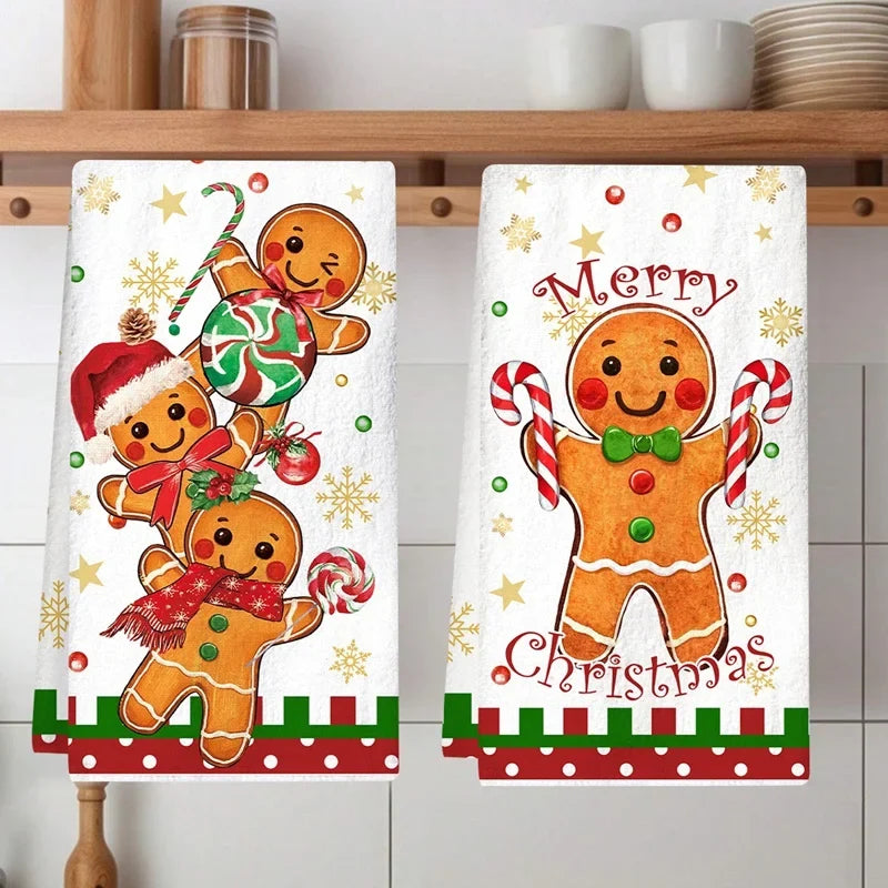 Trendbay 2-Piece Christmas Gingerbread Man Kitchen Towel Set