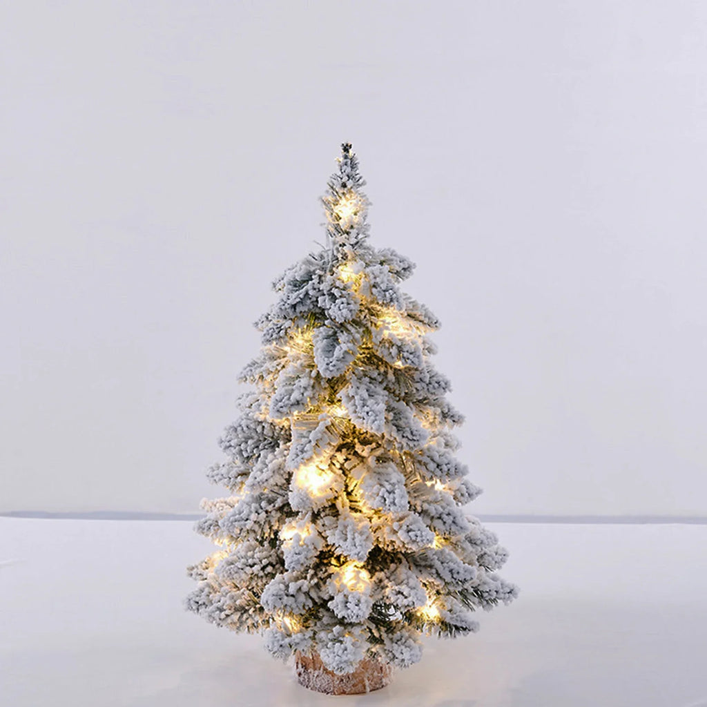Trendbay Snow-Flocked Christmas Tree Tabletop Figurine with LED Lights