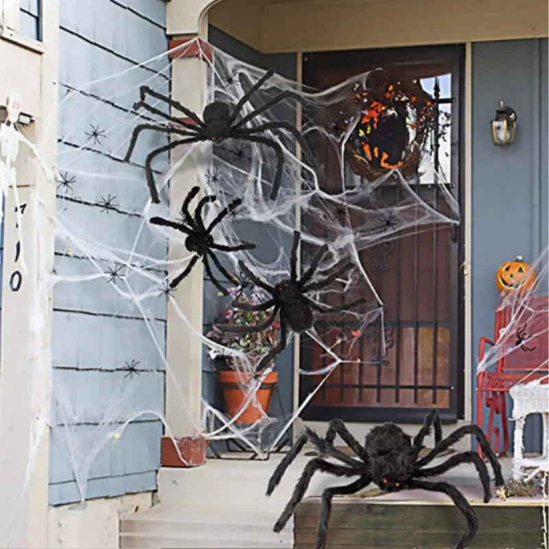 Trendbay 200cm Extra Large Plush Black Spider Lightweight Halloween Horror Prop
