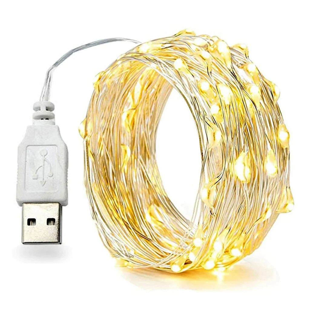 Trendbay 10M USB LED Copper Wire Fairy String Lights – Warm White