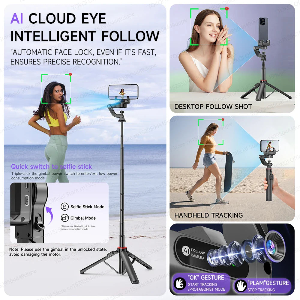 Trendbay C22 AI Face Tracking Gimbal Stabilizer