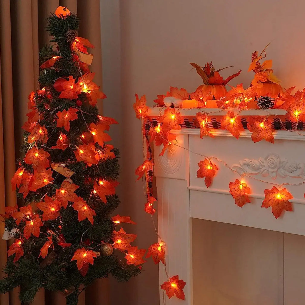 Trendbay 4.5m 30 LED Maple Leaf String Lights, Warm White