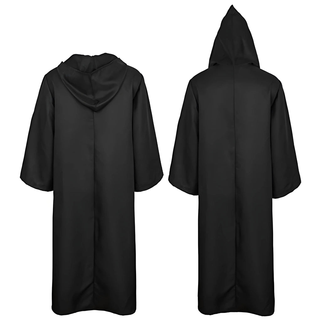 Trendbay Masquerade Black Hooded Cloak – Long Unisex Witch Robe