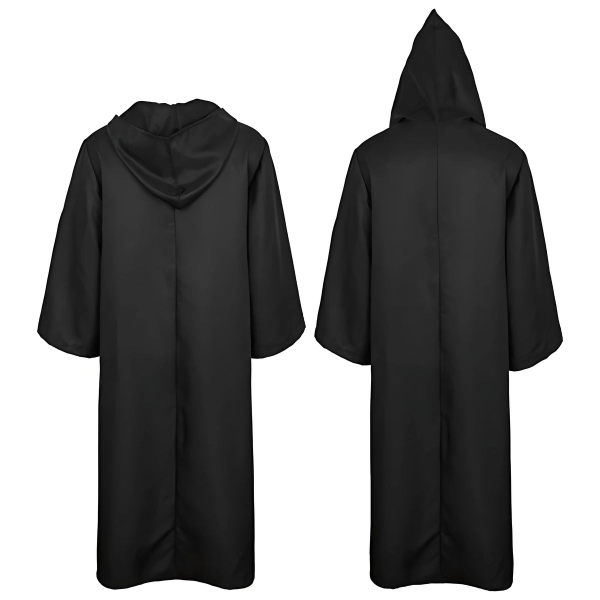 Trendbay Masquerade Black Hooded Cloak – Long Unisex Witch Robe
