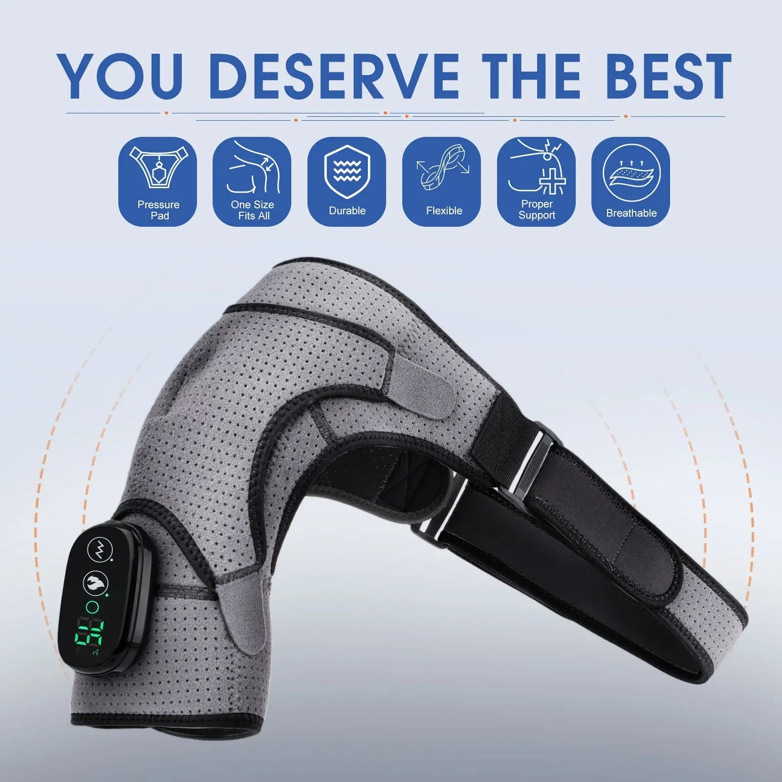 Trendbay Electric Heated Shoulder Support Wrap with Adjustable Compression