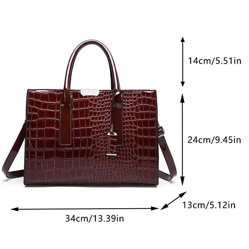 Trendbay Women's Crocodile Pattern Tote Bag
