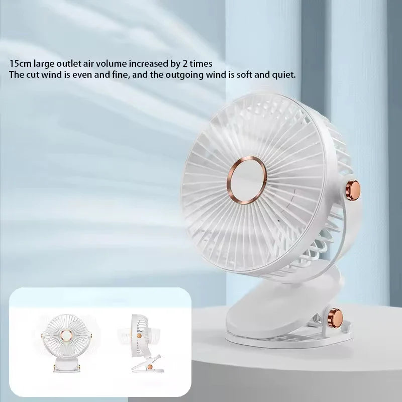 Trendbay 8000mAh Clip-On Rechargeable Fan