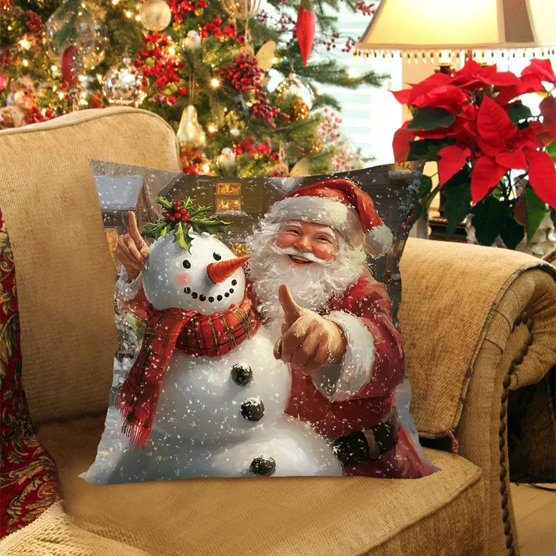 Trendbay Christmas Throw Pillow Cover Set of 4 Decorative Pillowcases