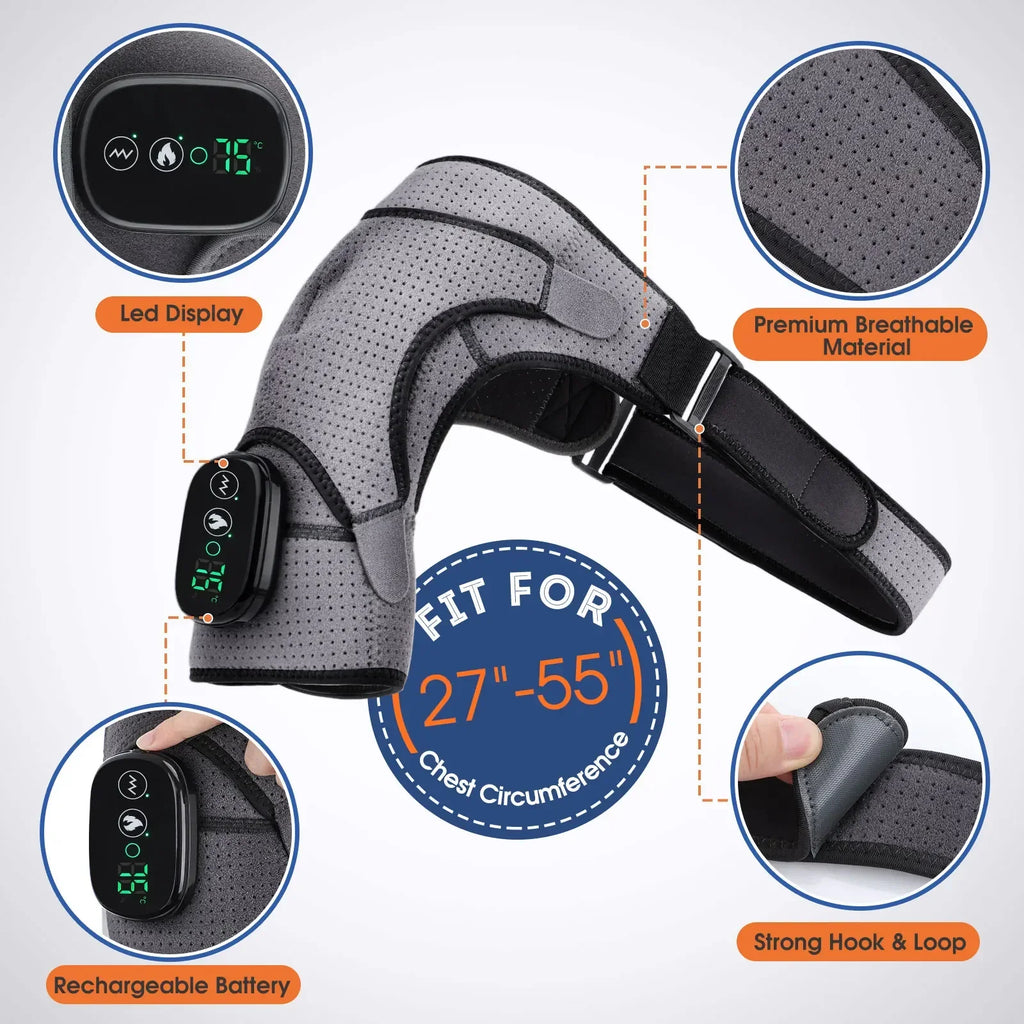 Trendbay Electric Heated Shoulder Support Wrap with Adjustable Compression